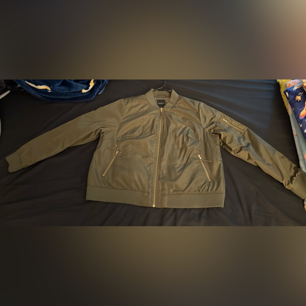 Lane Bryant Olive Bomber Jacket